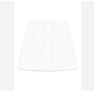 Abercrombie & Fitch, Solid, White, Skirt, Short, Zipper Side, Women, Size L